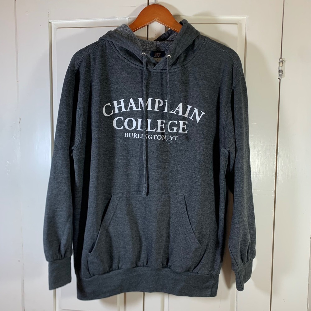 Champlain College Hoodie Burlington VT Charcoal Gray Mens Medium MV Sport